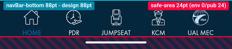 Android tab bar rendering at 88pt