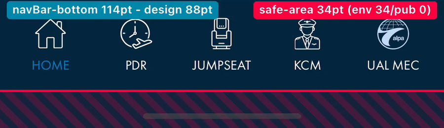 iOS tab bar rendering at 114pt
