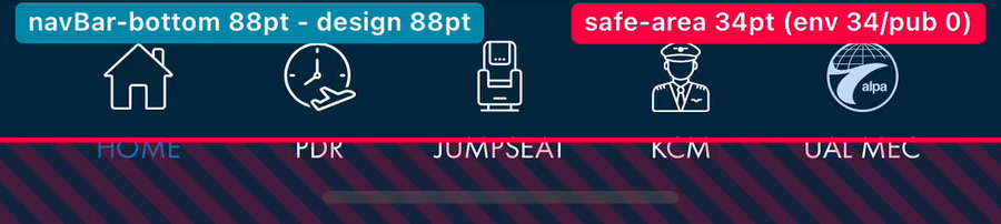 iOS tab bar rendering at 88pt