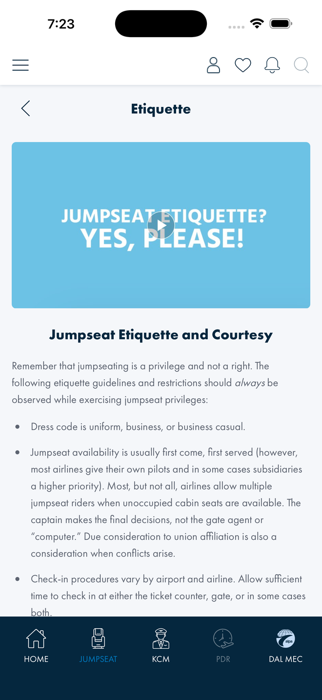 Blazor Jumpseat Etiquette page