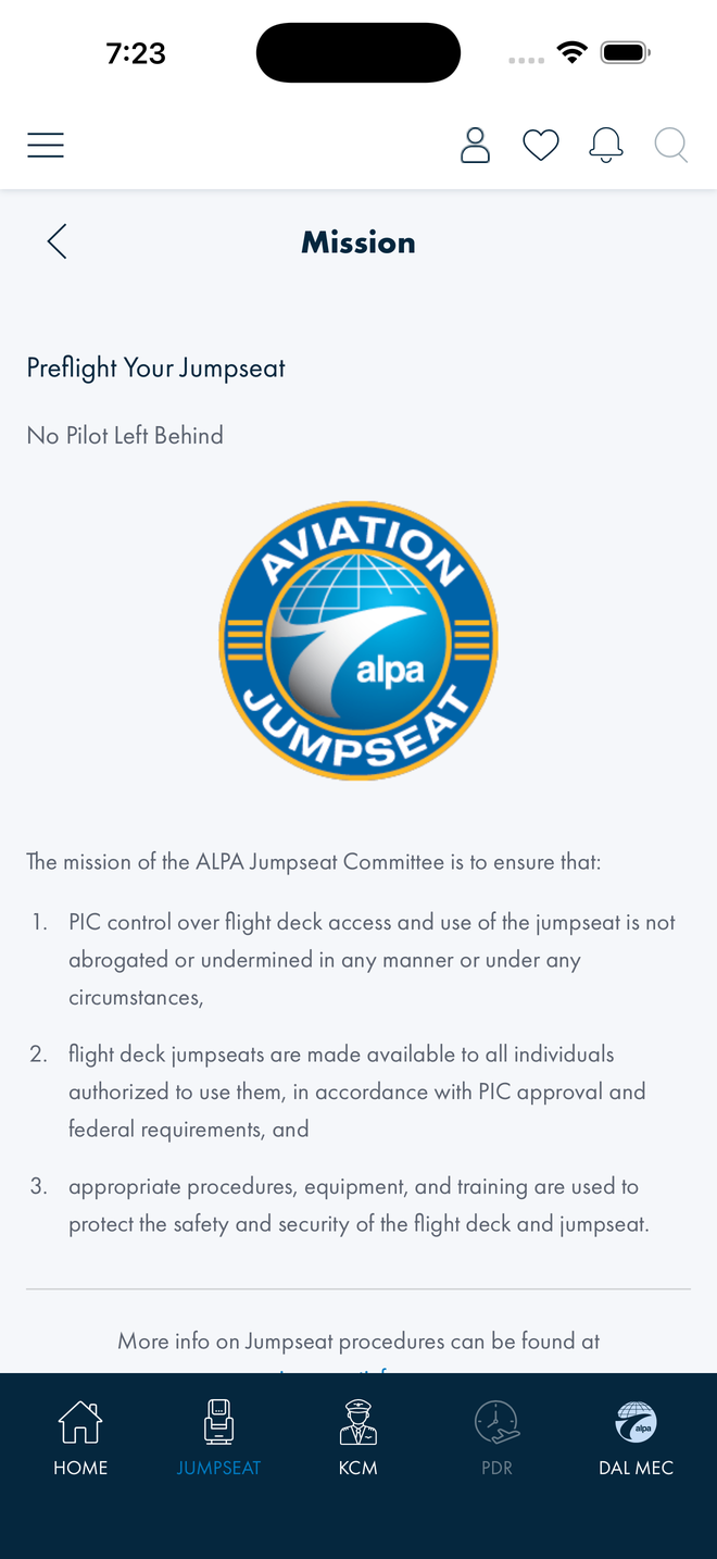 Blazor Jumpseat Mission page