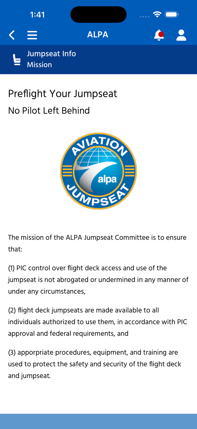 Native XAML Jumpseat Mission page