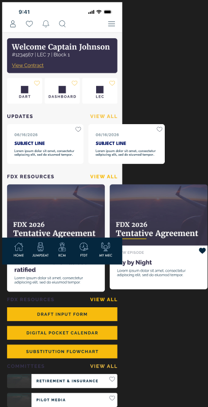 FDX Home screen