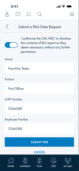 Submit a PDR