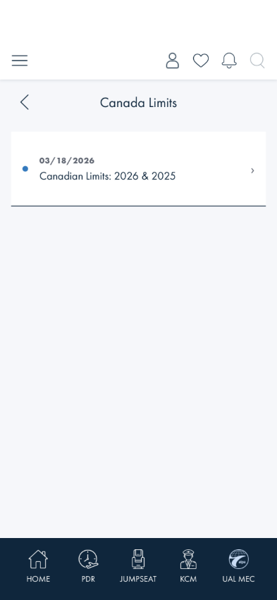 Canada Limits article list with one dated entry