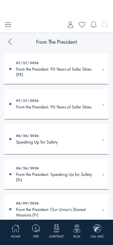 From The President article list