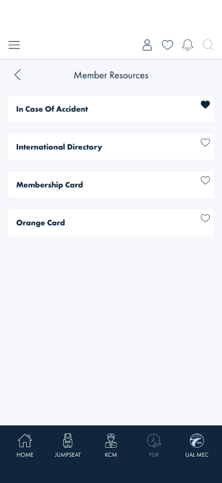 Member Resources with the first card's heart filled in solid navy