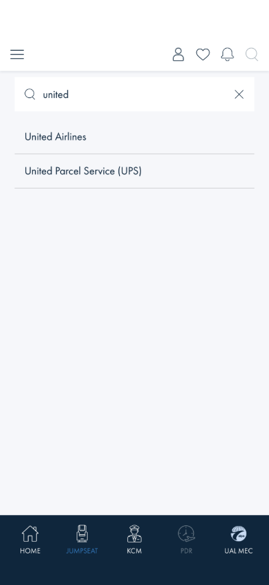 Policies list filtered by 'united' with the search field open
