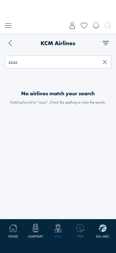 No airlines match your search, quoting zzzzzz, with the column header gone