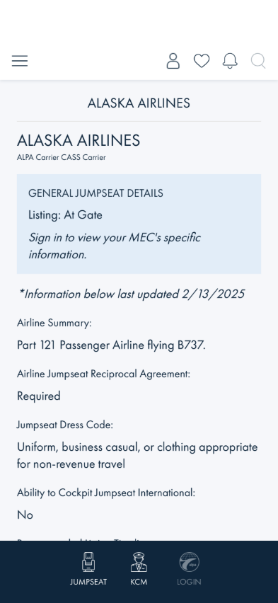 Alaska Airlines policy with the MEC-specific block withheld
