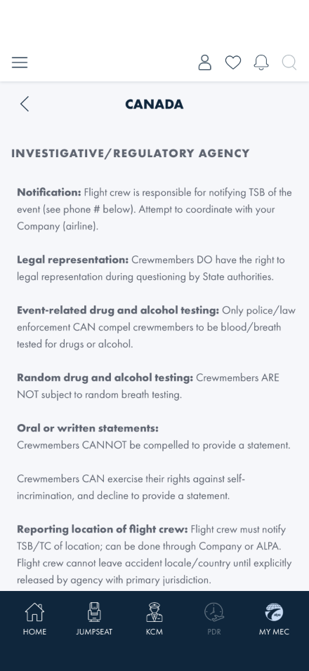 Canada detail page showing Investigative/Regulatory Agency and other CMS-authored sections